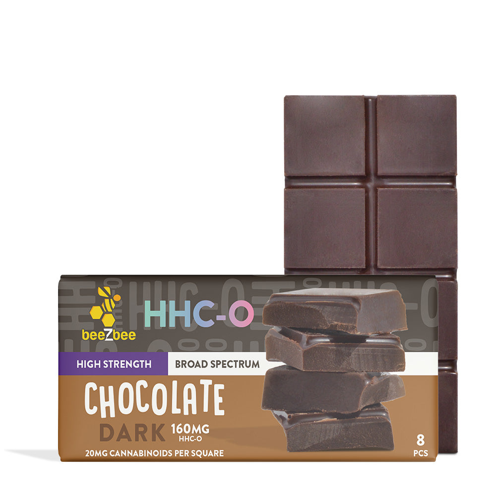 
            
                Load image into Gallery viewer, beeZbee HHC-O Chocolate Bar in high strength dark chocolate
            
        