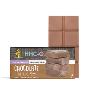 beeZbee HHC-O Chocolate Bar in regular strength milk chocolate