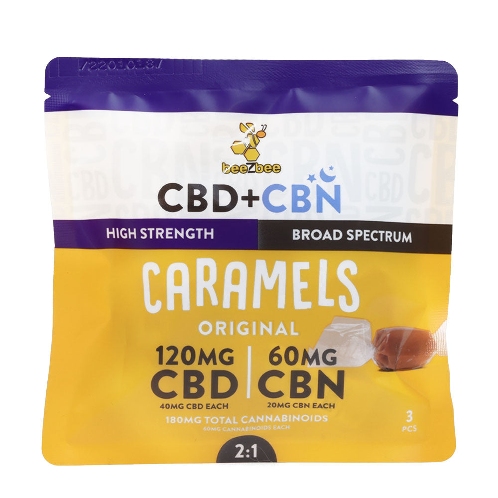 beeZbee CBD+CBN Caramels 3-pack in high strength