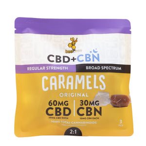 
            
                Load image into Gallery viewer, beeZbee CBD+CBN Caramels 3-pack in regular strength
            
        