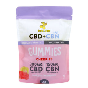 
            
                Load image into Gallery viewer, beeZbee CBD+CBN Gummies, cherry flavored, regular strength
            
        