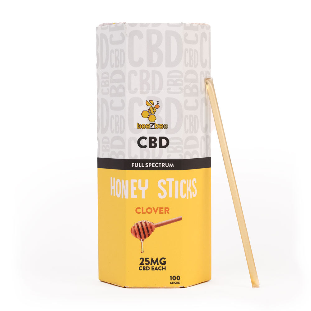 beezbee CBD Clover Honey Sticks, 25 mg CBD each