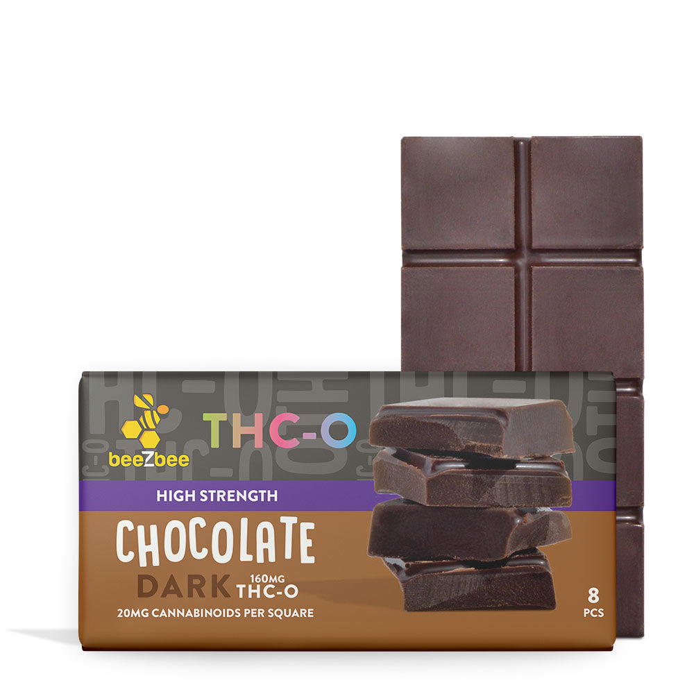 beeZbee THC-O Chocolate Bars in high strength dark chocolate