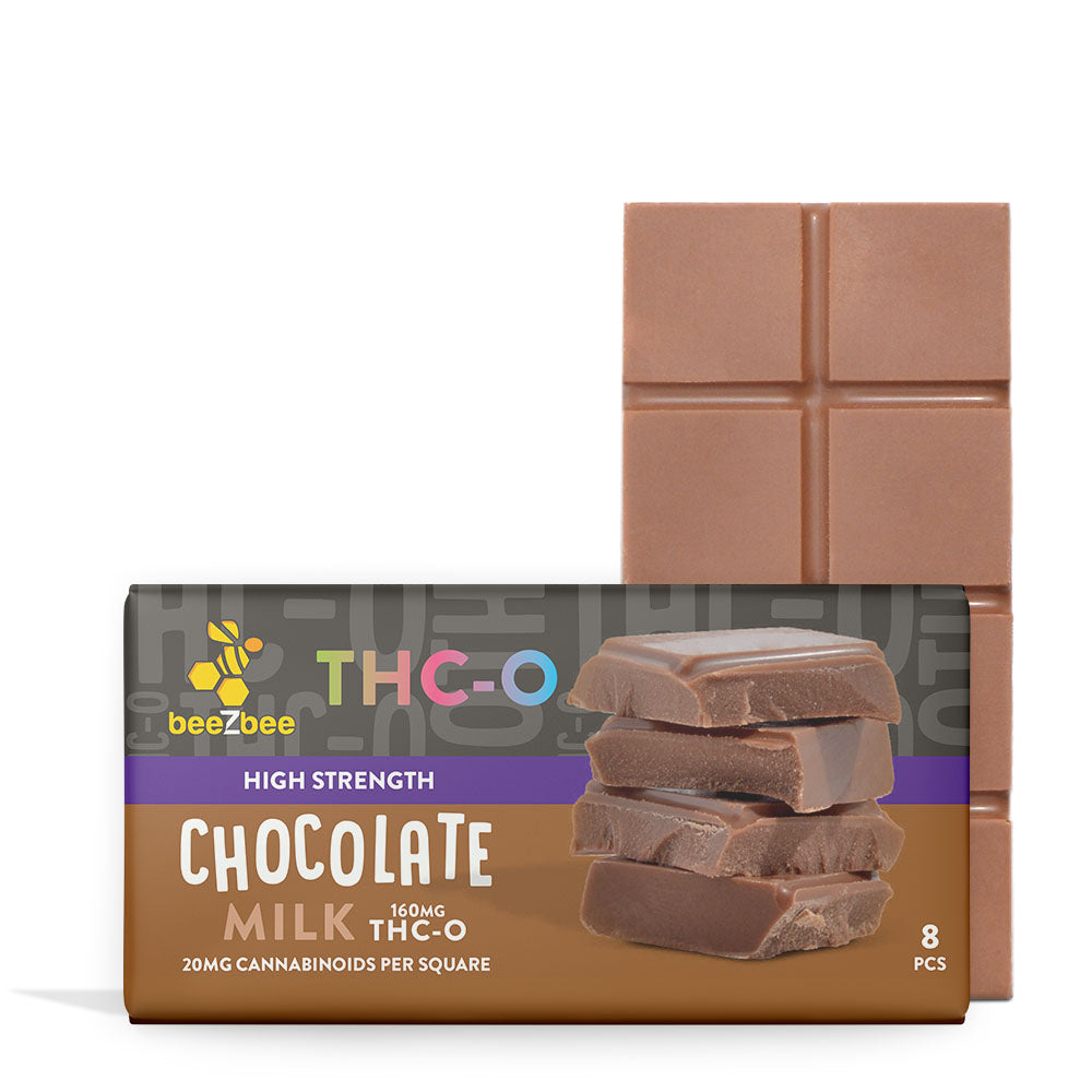 beeZbee THC-O Chocolate Bars in high strength milk chocolate