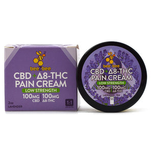 beeZbee CBD+Delta-8 THC Pain Cream in lavender, low strength