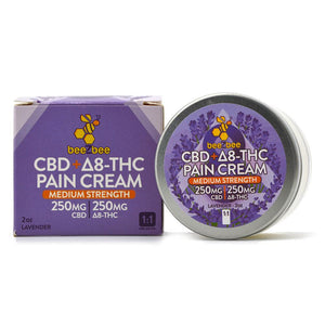 beeZbee CBD+Delta-8 THC Pain Cream in lavender, medium strength