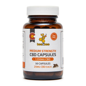 beeZbee CBD Capsules in medium strength.